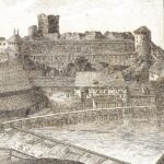 Burg Eger Felsenturm rechts Hrad Cheb Skalní věž vpravo