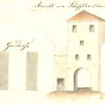 Eger Stadtmauer Schifftorturm - Věž Lodní brány městské opevnění